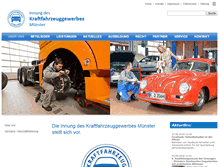 Tablet Screenshot of kfz-innung-muenster.de